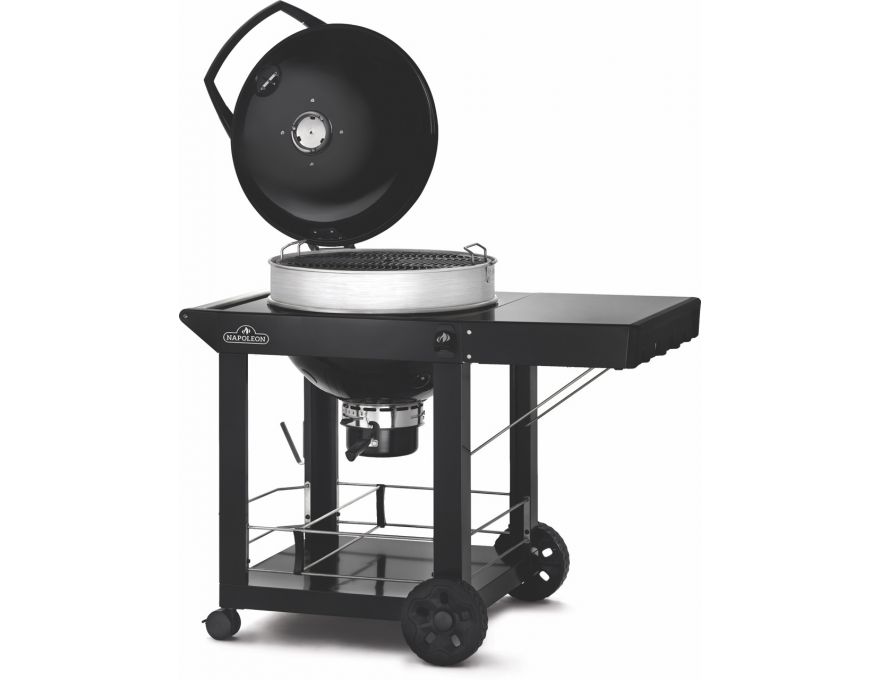 Grill węglowy 22" PRO Charcoal Kettle Cart czarny + zestaw (komin do rozpalania #67802, węgiel drzewny 3 kg #67107, podpałka 100 szt. #67052) - 6